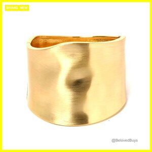 14K Gold Plated Hinged Bangle Bracelets for Women, 7 Inch Inner Circumference